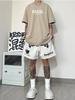 Estilo Hiphop Americano Estilo Urbano Hiphop Shorts de Cinco Puntos con Cordón Estampados con Letras para Hombre Marca Trendy Ins Pantalones Deportivos Casuales