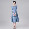 Vestido Casual para Fiesta 2026 Verano Comercio Exterior AliExpress Color Sólido Estilo Vintage Simple Suministro desde Almacén en el Extranjero