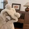 O Ursinho Ningli Aparece! Roupa Infantil Coreana para Meninas, Suéter de Pelúcia Acolchoado Espesso com Capuz, Jaqueta Estilosa Transfronteiriça