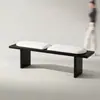 Banco Moderno Minimalista de Madeira Maciça para Hall de Entrada, Banco para Trocar Sapatos de Freixo Branco, Banco no Pé da Cama para Quarto, Banco Longo Vintage, Banco de Jantar
