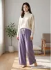 Calça de bolinhas De Rong, calça casual feminina estilo coreano para outono e inverno, com textura e caimento relaxado, calça longa reta solta