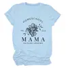 Camiseta Casual Europeia e Americana Homeschool Pr 22 6 Mama Transfronteiriça Verão Gola Redonda Manga Curta Tops Prontos para Mulheres
