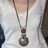 Colar com Pingente Geométrico Boêmio Estilo Étnico Retrô Corrente Clavicular Versátil Nicho Joias de Alta Qualidade para Mulheres