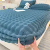 Saia de cama de pelúcia de coelho espessa de inverno conjunto de três peças de veludo de leite protetor de colchão doméstico com cobertura de cama de lã comércio exterior