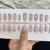 Uñas Postizas Portátiles Star KT Cat de 30 Piezas con Perlas de Cristal y Efecto Ojo de Gato, Puntas de Uñas Postizas Pre-hechas Portátiles, Venta al por Mayor Transfronteriza