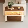 Mesa de Café Multifuncional Móvil Usada para Sala de Estar Wind Apartamento Pequeño en Casa Sofá con Ruedas Gabinete Lateral Mesa Lateral Mesa Pequeña