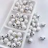 Contas Soltas Cabeça de Panda com Furo Passante Pintada à Mão em Cerâmica Acessórios para Joias Pulseira de Miçangas Feita à Mão DIY Colar Pulseira Criativa