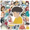 50 pegatinas de grafiti de personajes de dibujos animados de Miyazaki, pegatinas para computadora de bicicleta, computadora portátil, coche eléctrico, taza de agua