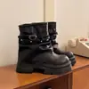Botas Femininas Curtas 2026 Novas Botas de Outono Marrom Maillard Botas com Salto Bloco Botas para Calça com Salto Aumentado Botas Western