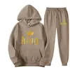 Sudaderas con Capucha Estampadas de Marca de Tendencia Otoñal Europea y Americana para Hombres y Mujeres, Conjuntos Deportivos Casuales y Pantalones de Chándal de Dos Piezas para Parejas