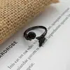 Anillo Abierto de Serpiente Negra Mate Estilo Gótico Oscuro Forma de Mariposa Corazón Espina Anillo de Dedo Índice Apilable Genial de Moda Nicho Unisex