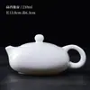 Bule de Porcelana Branca Jade Gordura de Carne Dehua Panela de Cerâmica com Alça Lateral Doméstica com Filtro Conjunto Único de Chá Kung Fu Panela Única Atacado