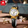 Dropshipping Relógio Oris Olevs Vintage Pequeno Marrom com Mostrador Redondo Pequeno, Simples Retrô Quartzo Feminino