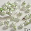 Cuentas de cerámica verde fresco flor linda encantadoras cuentas sueltas accesorios para pulsera de cuentas hechas a mano diy bolsa