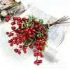 Simulación Fruta Atada a Mano Fruta de Baya Arándano 6 Ramas Ramo Fotografía de Hogar Decoración Suave Material de Arreglo Floral Material de Paisajismo