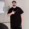 Camiseta Masculina de Algodão Puro de Manga Curta Tamanho Grande Solta Esportiva para Homens Gordos Moletom Tendência Tamanho Grande de Meia-Manga Camiseta Casual
