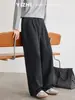 Também Pare 2026 Outono Masculino Cor Sólida Calça de Terno Wide Leg Cintura com Rebite Caimento Solto Versátil para o Trabalho Calça Longa de Perna Reta