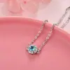 Estilo Coreano en Vivo Más Vendido Pulsera de Imitación de Moissanita para Mujer Incrustada con Diamante Completo Pulsera de Zirconia de Cristal Azul Joyería de Moda Simple