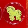 Ouro Puro 999 Novo Modelo 2026 Série Cavalo Adesivo de Celular com Símbolo de Dinheiro para o Ano do Cavalo, com Suporte Adesivo, Contém 2mg de Ouro, Presente