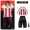 Ropa de Street Dance para Niños Ropa Hip Hop de Moda para Niños Rayas Rojas y Blancas 03 Conjunto de Ropa de Baile Traje de Presentación para Niñas Niños