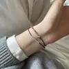 Pulsera de Cuerda Roja de Plata de Ley 925 para Mujer, Diseño Tejido a Mano, Pulsera Ajustable de Empuje y Tirón, Colección Más Vendida, Versátil