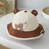 Bonito sombrero infantil de dibujos animados para otoño e invierno, bonito sombrero tipo cubo para niños pequeños, unisex, versátil sombrero de pescador de pana