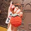 Chaveiro Criativo de Lã Banana Livre de Ansiedade Desenho Animado Fofo Artesanal Acontecem Coisas Boas Pingente de Bolsa Pequeno Presente