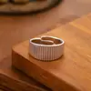 Anel de Aço Inoxidável Ajustável Geométrico Oval Vazado Moda Simples Versátil Venda Quente Transfronteiriça Europeia e Americana para Mulheres