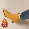 Botines de tacón de aguja con punta fina de cuero charol cálido de felpa para mujer 2026 Otoño/Invierno nuevos botines ajustados botines de moda botines de moda de tacón alto