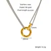 Colar Feminino Moderno Personalizado para o Dia a Dia Simples Interligado Dupla Camada Empilhado Pingente Caixa de Foto Colar Apito Aço Inoxidável para Mulheres