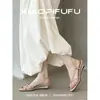 Sandalias de Cuña con Tira de Punta Redonda Estilo Francés Suave Nuevas de Verano 2026 para Mujer, Tacones Altos Romanos Simples de Punta Abierta