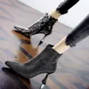 Botines para Mujer 2026 Nuevo Estilo Otoño/Invierno Versátiles Versión Coreana Tacón de Aguja Puntiagudos con Pedrería Botines Cortos Celebridad de Internet Delgazantes Tacones Altos