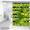 Bestseller transfronterizo de Amazon: Cortina de ducha verde del Grinch, cortina de ducha impermeable de pongee con estampado digital de dibujos animados