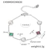 Pulsera Cuadrada de Zirconio Amor Nuevo Transfronterizo Lujo Ligero Elegante Acero Titanio Chapado PVD Oro Verdadero 18K Pulsera Nicho