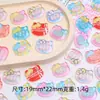 Botones de Dibujos Animados Ice-Through Creativos Hechos a Mano Joyería DIY Pegamento de Crema Resina Accesorios Pequeños Hebilla de Zapato con Agujero Paquete de Materiales
