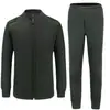 Conjunto Auténtico Jihua de Invierno Grueso de Forro Polar con Suéter y Pantalones, Verde Militar, Unisex de Forro Polar, A Prueba de Frío, Nuevo Estilo Protección Laboral
