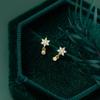 Love Lodge Aretes de Plata S925 Frescos Dulces de Verano Flor de Diamante Simple Aretes Coreanos para Mujer M01737