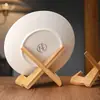 Suporte de Pratos de Bambu Prato Exibição Puerh Suporte para Bolos de Chá Suporte para Bandeja de Chá Prato Decorativo Suporte Redondo para Folhas de Chá Base de Prato de Porcelana Prato Suspenso