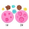 Flores grandes e pequenas rosa Camellia silicone molde gota cola argila molde manual bolo decoração assando