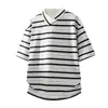 Camisa Polo Vintage de Rayas para Hombre, Manga Corta, Corte Holgado, Estilo Old Money