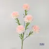 5 claveles artificiales, flores de seda para decoración del hogar, arreglos de boda, tallos individuales, decoración de hotel y expositores de sala de estar