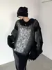 Suéter Plush Tie-Dye de Veado com Design de Nicho Americano Espesso para Homens e Mulheres Gola Redonda Cor Contrastante Suéter Preguiçoso Top Tendência