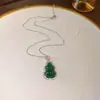 Colar pingente de cordão de íris de zircônia luxo leve alto senso corrente de suéter retrô nicho tudo combina joias atacado mulheres