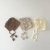 Gorro de otoño e invierno para niños de Corea del Sur, hecho a mano, hueco, tejido a prueba de viento, cálido, con protección para los oídos, venta al por mayor