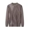 Em EstoqueSuéter Outono e Inverno Estilo Old Money Masculino Gola Redonda Pai Espessado Quente