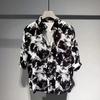 Camisa de hombre para playa, estilo playero, holgada, informal, con flores, de media manga y a la moda