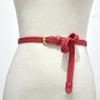 Cinturón Fino Tejido de Cuerda Encerada Vintage para Mujer con Hebilla de Pasador, Cinturón de Moda para Vestido y Pantalón, Cinturón Tejido para Mujer, Venta al por Mayor