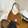 Bolso Cruzado Nuevo de Pana Transfronterizo para Mujer, Bolso de Mano Sencillo Estilo Harajuku, Bolso de Hombro Único de Color Sólido Lindo para el Trabajo, Moda
