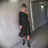 Otoño 2026 Nueva Moda Femenina Europea y Americana Wish Sitio Independiente Más Vendido Clásico Color Sólido Vestido de Manga Larga de un Hombro
