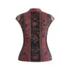Camiseta Nova Estilo Menina Chinesa Picante com Estampa Floral Desgastada, Fivela, Gola Alta Estruturada, Manga Curta Emagrecedora, Top Qipao